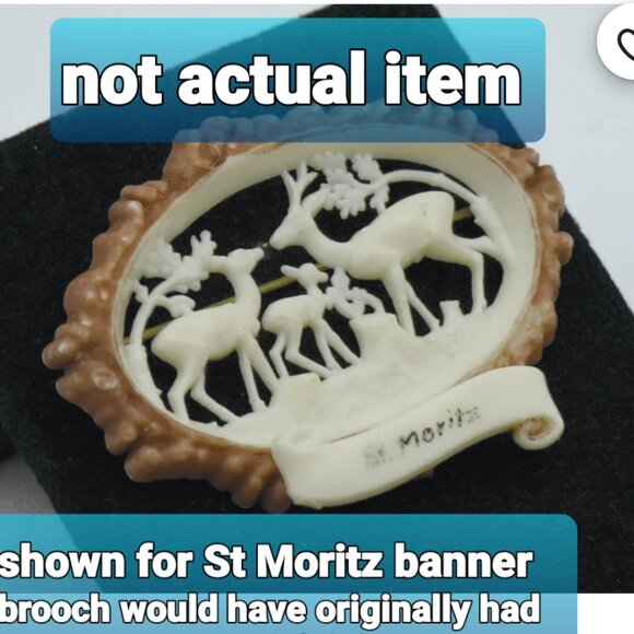 Rare 1940s Brooch-Celluloid Scottish Deer Family - Picture 7 of 8